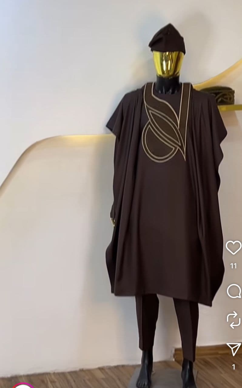 Dark brown agbada