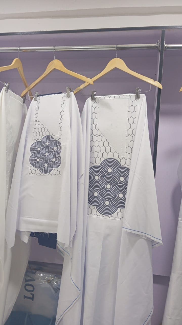 White embroidered pieces